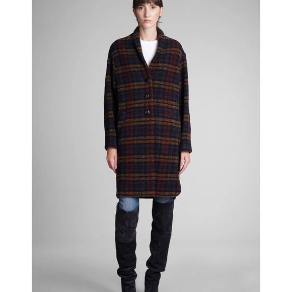 Isabel Marant Étoile Gabriel Coat In Multicolor Wool (Size FR 34) - Picture 3 of 9